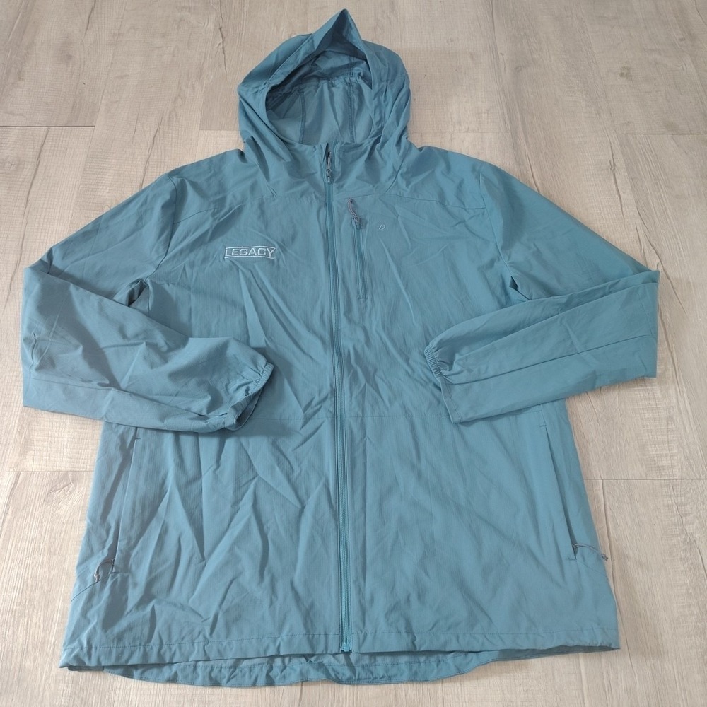 Duck Camp‎ Full Zip Hoodie Jacket Nylon Water Repellent Blue 2XL Legacy